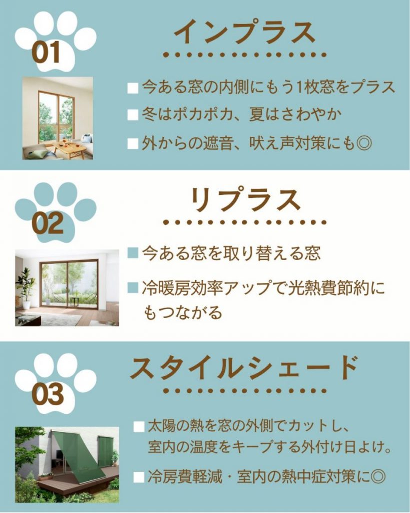 1.インプラス 2.リプラス 3.スタイルシェード